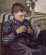 Camille Pissarro Woman Sewing USA oil painting artist